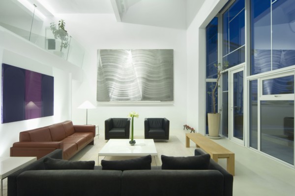 Sofa and armchairs in modern living room