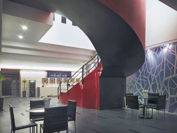 Lobby beneath grand staircase