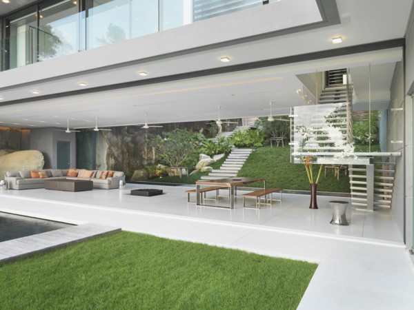 Large modern home with open air living spaces