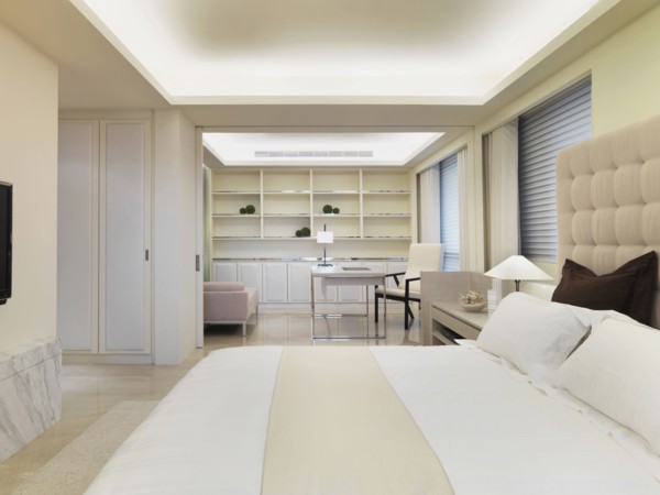 Master bedroom in modern home