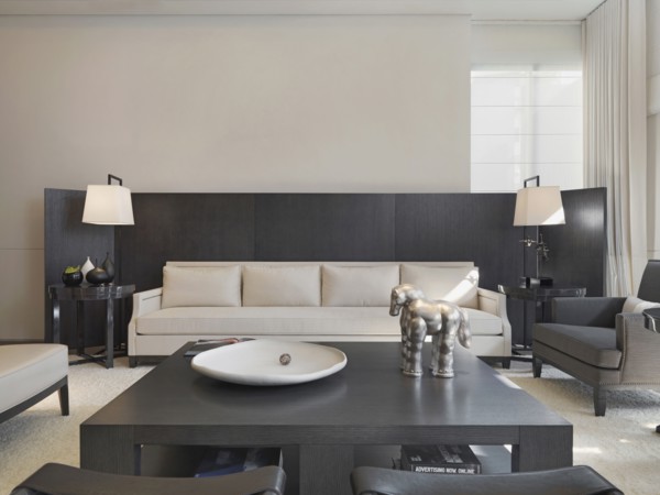 Black and white modern living room