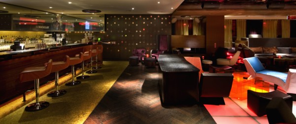 Interior of modern bar area in nightclub
