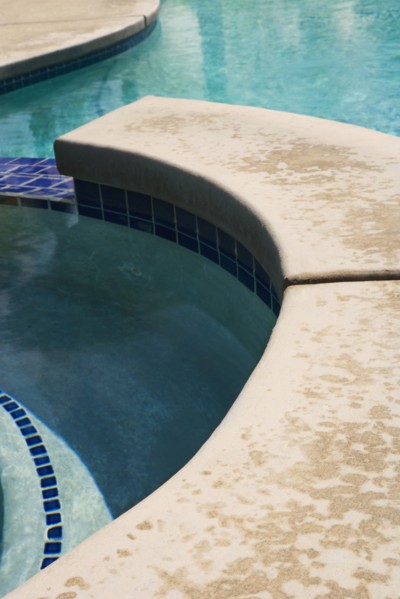Detail of Stonework on Backyard Swimming Pool