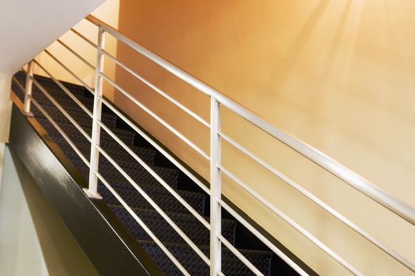 Detail of Contemporary Metal Staircase Railing