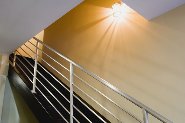 Detail of Contemporary Metal Staircase Railing