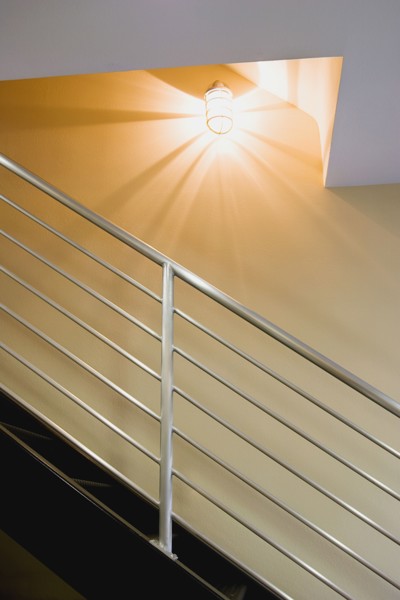 Detail of Contemporary Metal Staircase Railing
