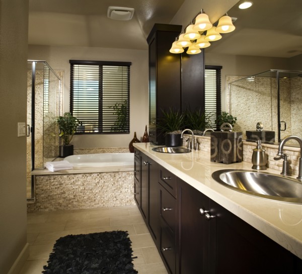 Double sinks in master bathroom
