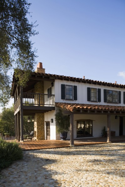 Exterior of Spanish Style Home and Landscape