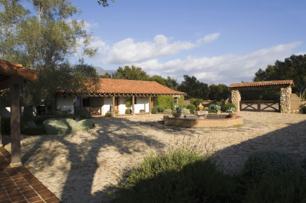 Exterior of Spanish Style Home and Landscape