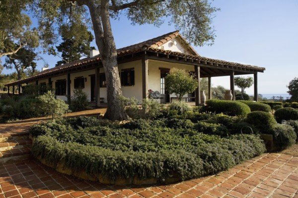 Exterior of Spanish Style Home and Landscape