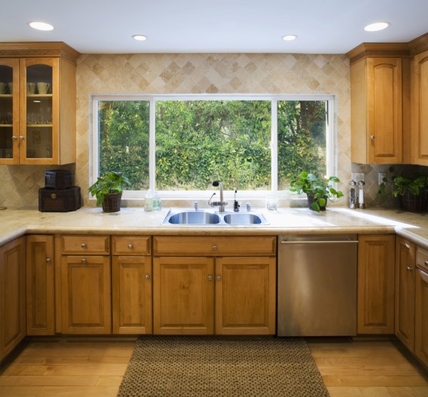 Traditional Kitchen with Hardwood Floors