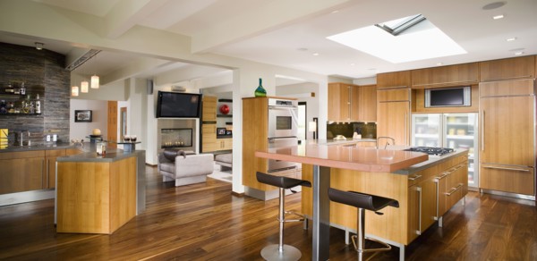 Modern Kitchen with Hardwood Floors