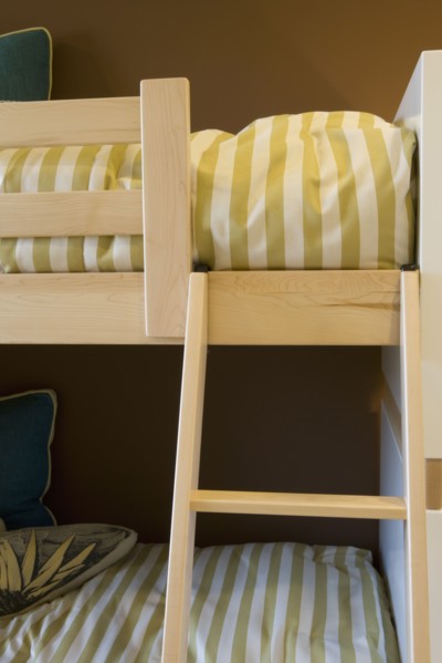 Detail of bunk bed ladder