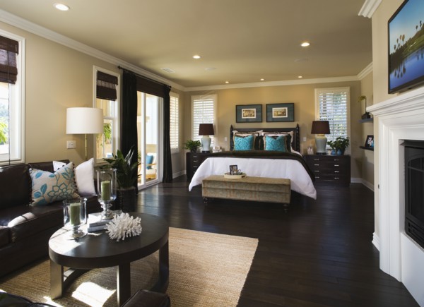 Interior of contemporary bedroom