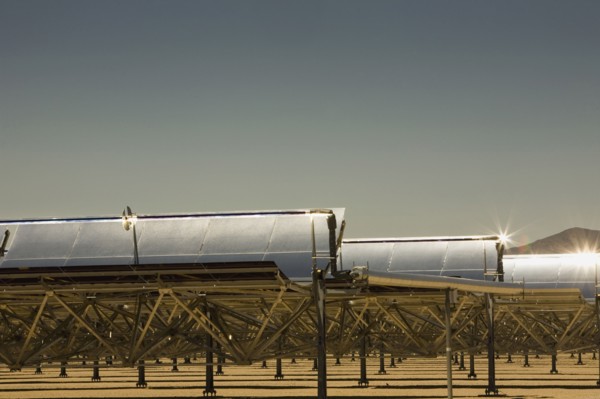 Solar panels in desert