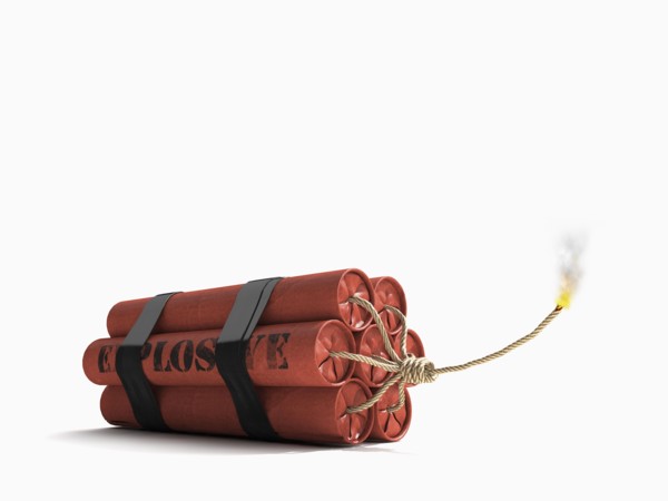 Lit bundle of dynamite