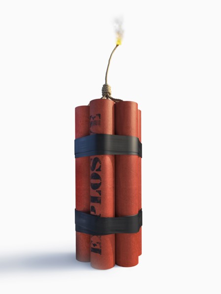 Lit bundle of dynamite