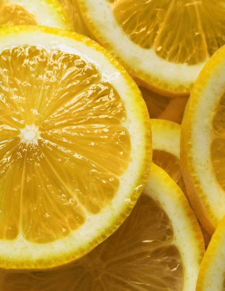 Close up of sliced fruit