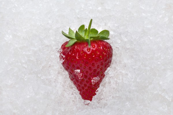 Strawberry on ice