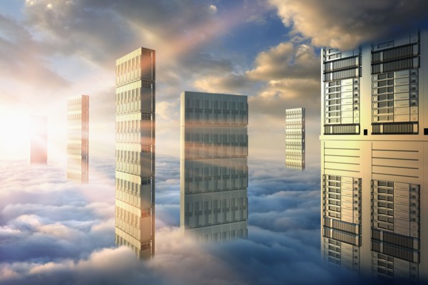 Computer servers in clouds