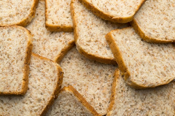 Pile of fresh bread slices