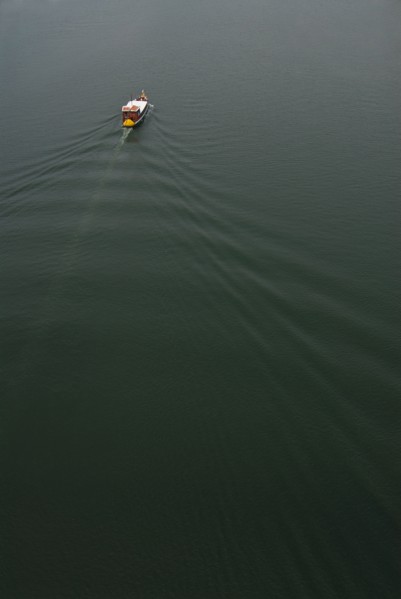 boat on Douro river high-angle view