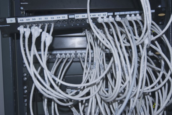 Computer cables close-up