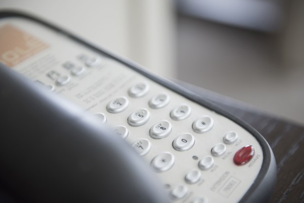 Close up of hotel telephone