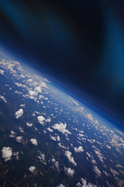 Clouds in Earth atmosphere viewed from space