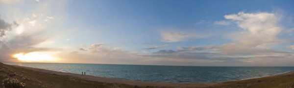 Panoramic view of Qinghai Lake