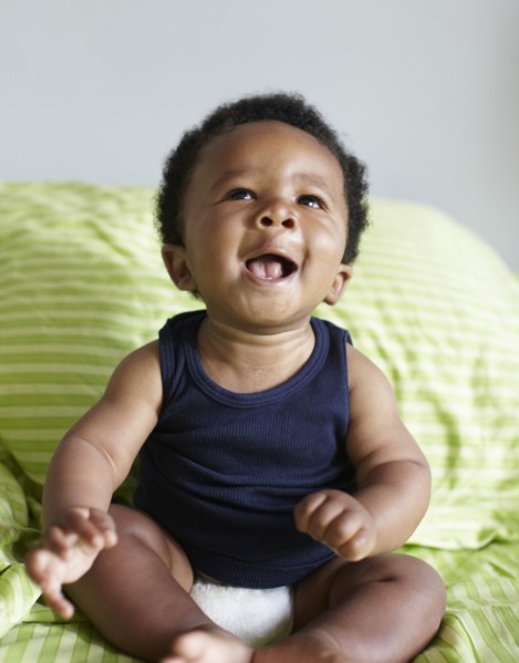 Laughing African American baby