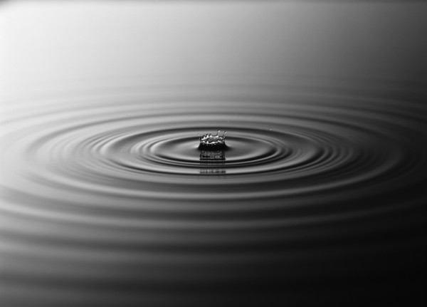 Bubble in rippling water