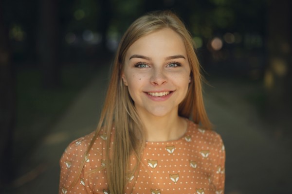 Portrait of smiling Caucasian woman