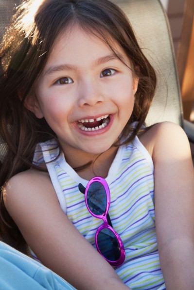 Mixed race girl smiling