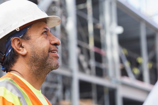 Hispanic worker at construction site