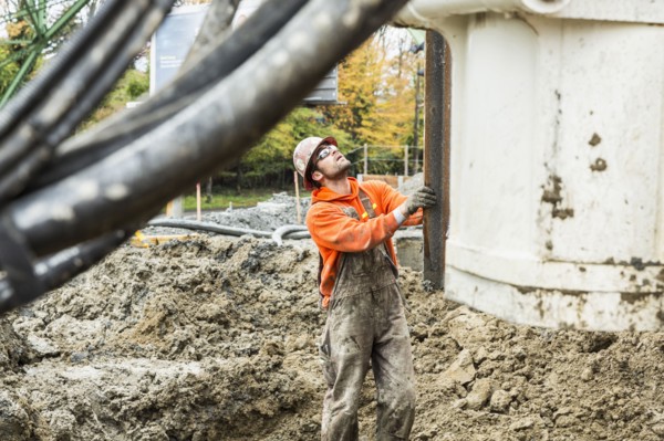 Caucasian worker at construction site