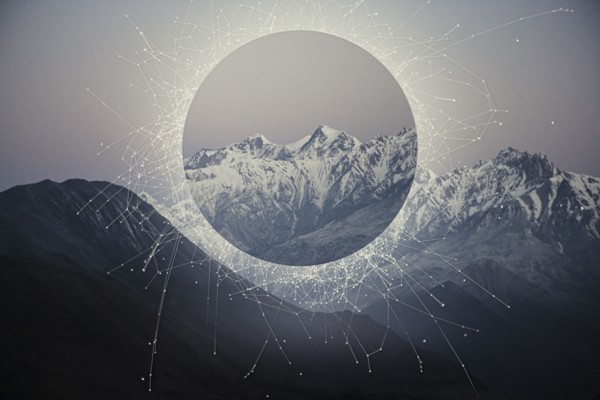 Glitch effect in mountains