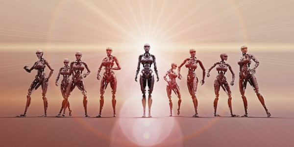 Robot women wearing sunglasses
