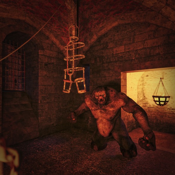 Fierce ogre in dungeon