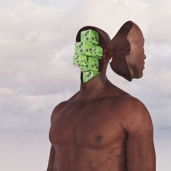Circuits in face of robot man