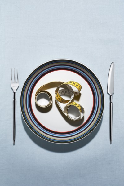 Tape measure on plate