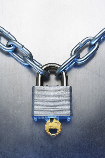 Close up of padlock