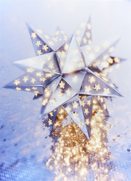 Close up of illuminated star lantern