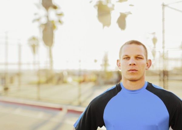 Caucasian man in sportswear outdoors