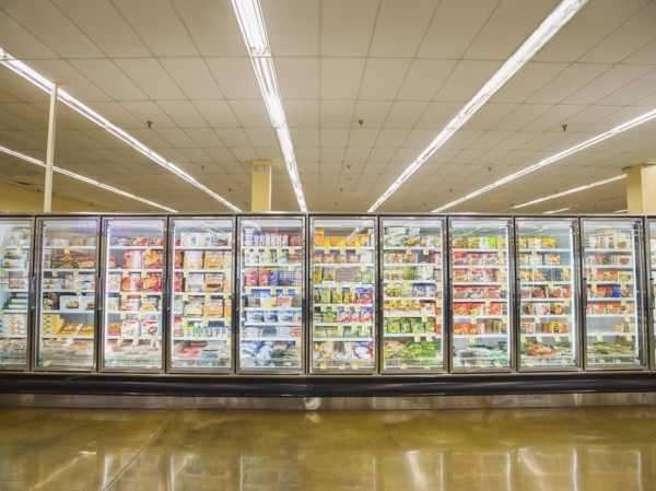 Frozen section of grocery store