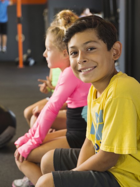 Boy smiling in gym