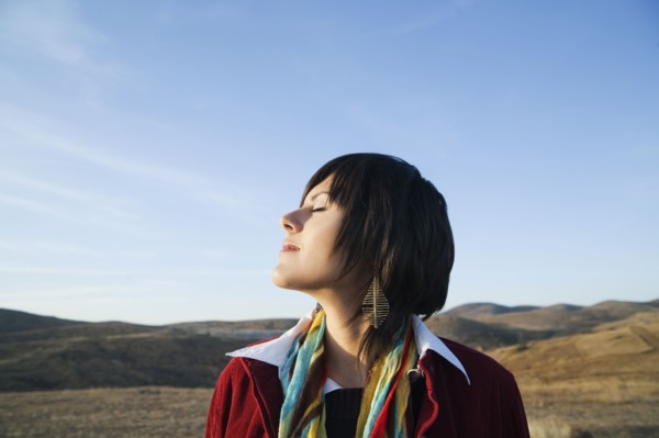 Hispanic woman enjoying the outdoors