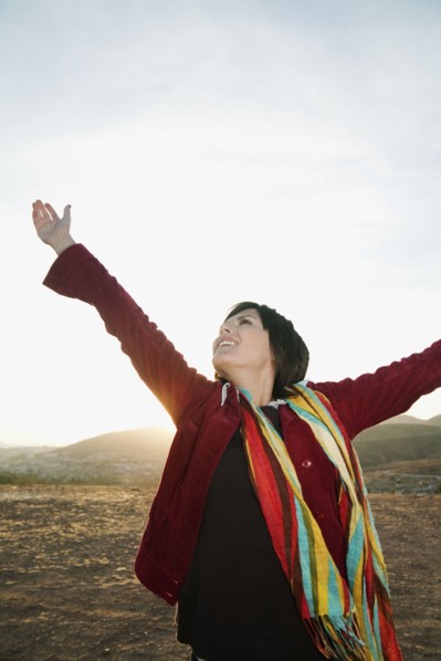 Hispanic woman enjoying the outdoors
