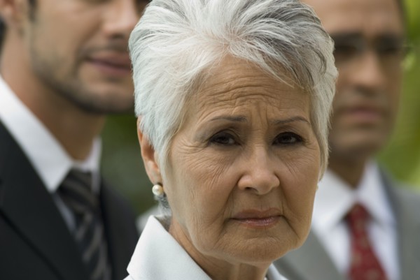 Close up of senior Hispanic businesswoman