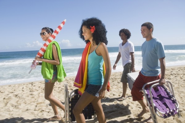 Multi-ethnic friends enjoying the beach